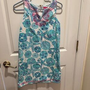 Lily Pulitzer & Target. GIrl size 14. Sleeveless Beach Print Shift Dress.